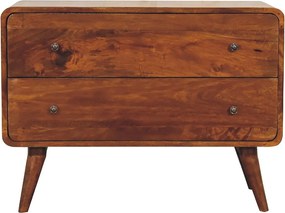 Artisan Furniture Komoda z litego drewna, 2 szuflady, ciemny brąz