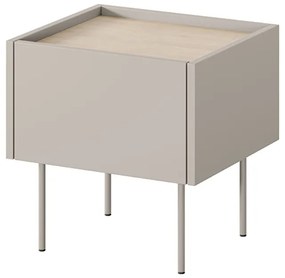 Szafka nocna Desin 45 cm z szufladą i metalowymi nogami - kaszmir / dąb nagano