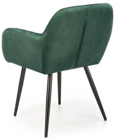 Krzesło Do Jadalni Salonu Ciemny zielony Velvet Kubełkowe Nowoczesne K429