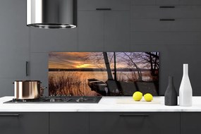 Dekor Szklany do Kuchni Samotna Łódź Pod Żaglami