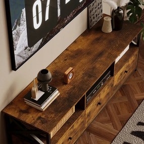 Szafka rtv pod telewizor rustykalny brąz 143 cm