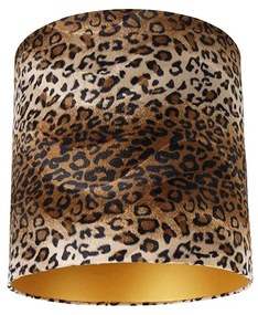 Abażur welurowy w leoparda 40/40/40 złoto w środku klasyczny/Antyczny