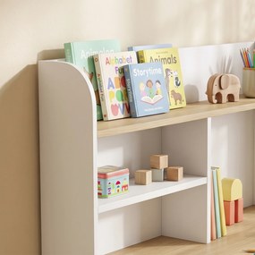 AIYAPLAY Biurko dziecięce Biurko dla dzieci z szufladą Regał na książki Miejsce do przechowywania dla dzieci 3-8 lat, 80 x 50 x 100 cm Biały | Aosom PL