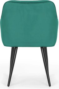 Zestaw 4 zielonych krzeseł tapicerowanych welurem A0-A13