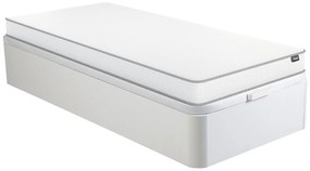 Zestaw 90 x 190 cm stelaż z białą skrzynią + materac piankowy o grub. 12 cm - ASTYANAX II marki YSMÉE