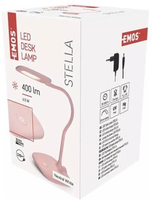 Jasnoróżowa lampa stołowa LED ze ściemniaczem (wys. 55 cm) Stella – EMOS