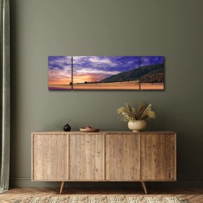 Obraz lawendowej łąki (170x50 cm)