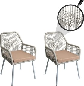 Krzesło ogrodowe MCW-O12 (zestaw 2 sztuk), szary, pokrowiec taupe