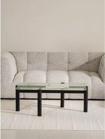 Czarny stolik ze szklanym blatem 55x105 cm Kob – noo.ma