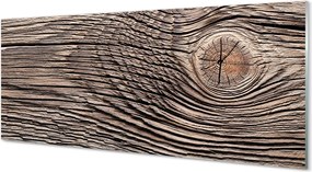 Panel szklany do Kuchni Słoje Drewna w Zbliżeniu
