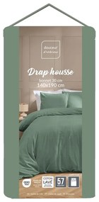 Zielone prześcieradło 140x190 cm Linella – douceur d'intérieur