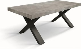 Stół drewniany cementowo-szary, nogi antracytowe, wym.160x90-240x90cm - AMALFI