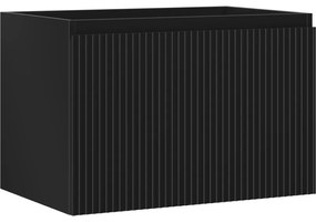 Mexen Rivel szafka łazienkowa podumywalkowa 70 cm, 1 szuflada, ryflowana , czarna mat - 91A20-07047-1-BF71