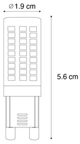 Zestaw 5 żarówek LED G9 z 3-stopniowym ściemnianiem, opalowe, 4,5 W, 500 lm, 4000 K