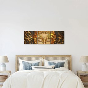 Obraz - Złoty Budda (z zegarem) (90x30 cm)