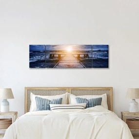 Obraz molo ze słońcem (170x50 cm)