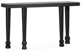 Czarna konsola z litego drewna mango 40x130 cm Inaya – MOME