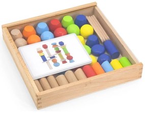 Viga drewniane klocki geometryczne układanka 52 el.