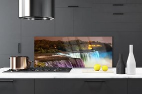 Panel Szklany do Kuchni Leśna Kaskada Wodna