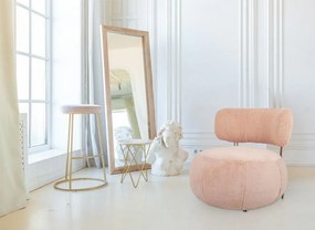 Designerski fotel wypoczynkowy z pluszu Teddy Low różowy