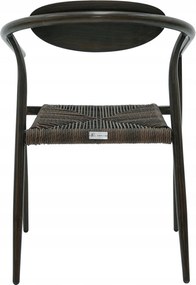 Krzesło Ogrodowe Ciemny brąz 56x61x75 cm Aluminium Plecione Brązowe Sznurki