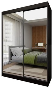 Szafa przesuwna - Debra 150 cm, czarny mat
