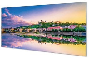 Panel Szklany Niemcy Zachód słońca rzeka