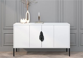 Biała komoda Skandica MERLIN z czarnymi dodatkami