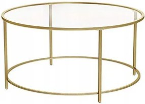 Złoty szklany stolik kawowy w stylu glamour D5-C35