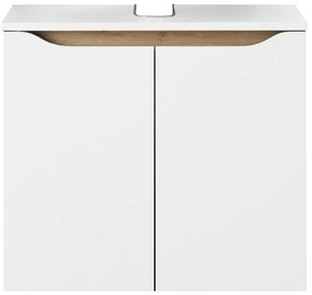 Biała niska wisząca szafka bez umywalki 60x53 cm Set 857 – Pelipal