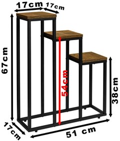 Loftowy trzypoziomowy kwietnik Z4-S54