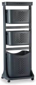 Plastikowy regał do garderoby z 3 koszami COMFY PLACES, 42 x 30 x 108 cm