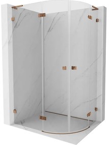 Mexen Lunar L kabina prysznicowa półokrągła uchylna lewa 100 x 70 cm, transparent, różowe złoto - 833L-100L-070P-60-00