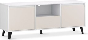Minimalistyczna szafka RTV biały + kaszmir N5-E04