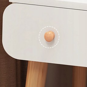 Biała toaletka z lustrem, 80x40x120 cm – nowoczesny mebel do sypialni lub łazienki