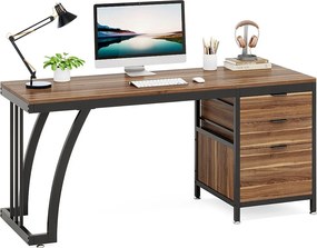 Biurko komputerowe z 3 szufladami, biurko przemysłowe do nauki i pisania, stanowisko pracy z miejscem na dokumenty