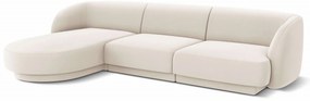 OUTLET Sofa narożna lewa jasny beż, tkanina Boucle Miley od Micadoni