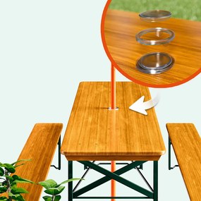 Zestaw piwny KLASIK, 170cm, naturalny brąz Casaria