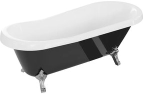 Mexen Retro wanna wolnostojąca 170 x 75 cm, biała/czarna, nogi chrom - 53251707575-00