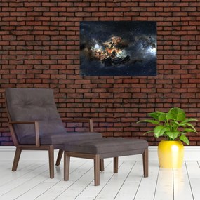 Obraz na szkle - Wszechświat z mgławicą (70x50 cm)