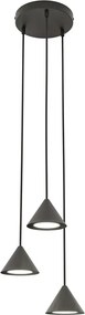Czarna potrójna lampa wisząca - 4X D129 S1-N90
