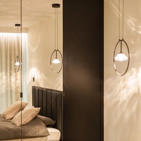 Wisząca lampa ring z akrylowym kryształkiem Tiffany No.1