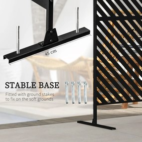 Outsunny Osłona Ogrodowa Geometria Ogrodu, Metal, 122 x 45 x 198 cm, Czarny