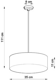 Szara lampa wisząca ø 35 cm Atis – Nice Lamps