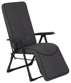 Fotel ogrodowy z podnóżkiem Modena Kwadrat Plus Black Edition H024-07PB PATIO