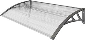 Outsunny Zadaszenie drzwiowe, ochrona przed deszczem, wiatrem i gradem, poliwęglan, aluminium, 110 x 60 x 18 cm, Szare