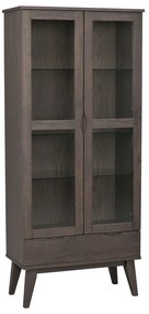 Brązowa witryna w dekorze dębu 82x185 cm Filippa – Rowico