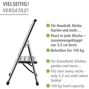 Metalowa drabina 74 cm Alu-Design – Wenko