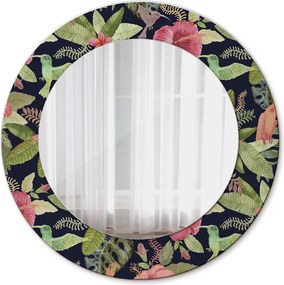 Lustro dekoracyjne okrągłe Kwiaty hibiskusa