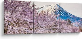 Obraz - Japonia wiosną (z zegarem) (90x30 cm)